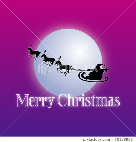 Illustration image of full moon and Santa Claus Illustration image of full moon and Santa Claus 70198998