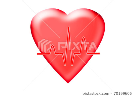 Heart and ECG waveform image Heart and ECG waveform image 70199606
