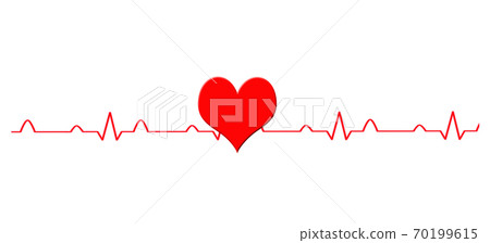 Heart And Electrocardiogram Waveform Image Stock Illustration