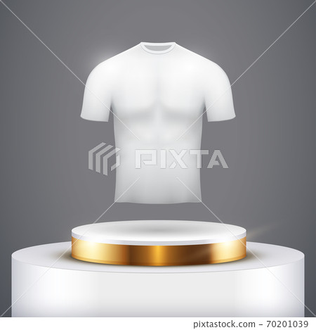 White Presentation podium with t-shirt White Presentation podium with t-shirt 70201039