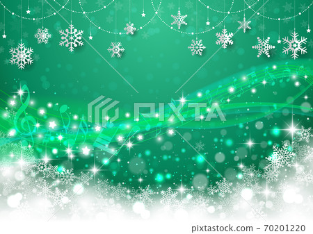 Glitter ☆ Simple landscape of Christmas tree and snowflake ornament Green Glitter ☆ Simple landscape of Christmas tree and snowflake ornament Green 70201220