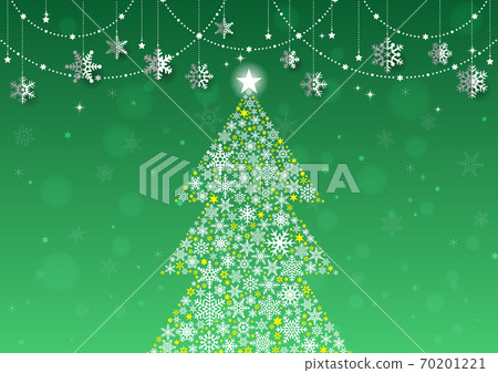 Glitter ☆ Simple landscape of Christmas tree and snowflake ornament Green Glitter ☆ Simple landscape of Christmas tree and snowflake ornament Green 70201221
