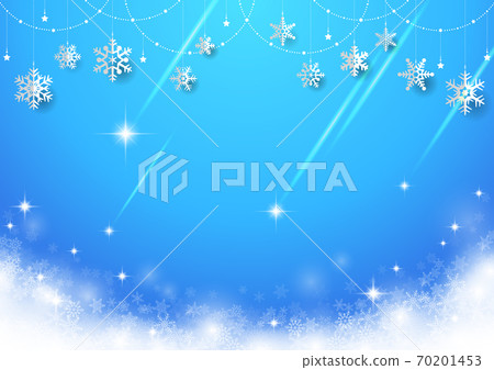 閃光☆聖誕樹和雪晶裝飾的簡單風景淺藍色 閃光☆聖誕樹和雪晶裝飾的簡單風景淺藍色 70201453