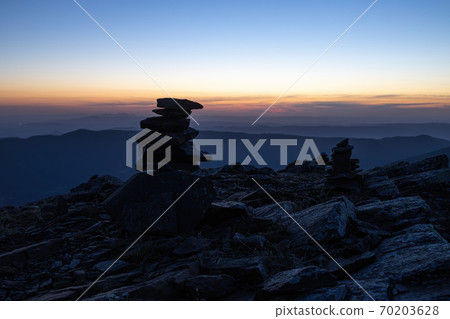 Spanish mountain peaks in Catalonia in sunset light Spanish mountain peaks in Catalonia in sunset light 70203628