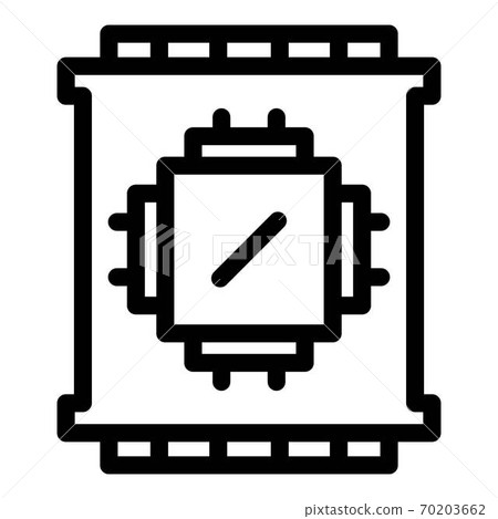 Computer processor icon, outline style - Stock Illustration [70203662 ...