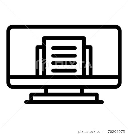 Desktop monitor icon, outline style 70204075