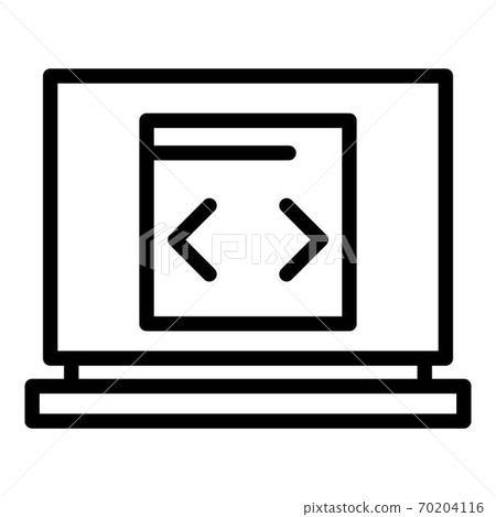 Open laptop icon, outline style Open laptop icon, outline style 70204116