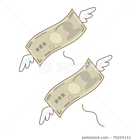 A bill with feathers and flying A bill with feathers and flying 70204131