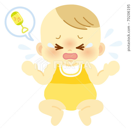 I want a toy in baby clothes Baby with a crying face_Baby full body illustration 76 I want a toy in baby clothes Baby with a crying face_Baby full body illustration 76 70206195