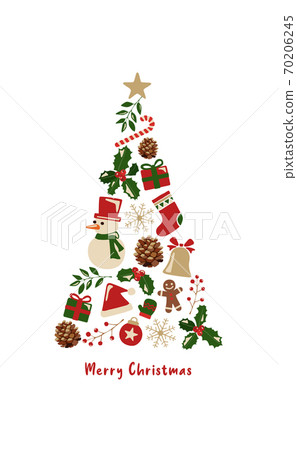 Christmas tree with Christmas material white background Christmas tree with Christmas material white background 70206245