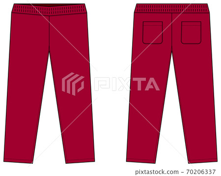 Long pants jersey / sportswear / training pants template illustration / red Long pants jersey / sportswear / training pants template illustration / red 70206337