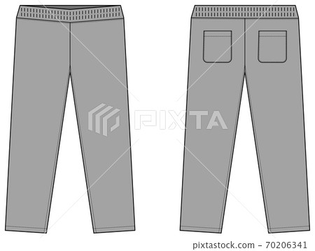 Long pants jersey / sportswear / training pants template illustration / gray 70206341
