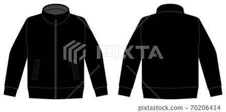 Long sleeve jersey, sportswear, jumper template illustration / black 70206414