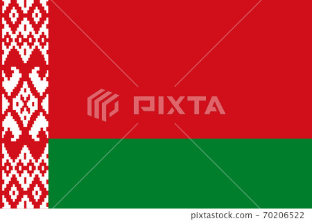National flag of the Belarus. The main symbol of an independent country. Flag of Belarus. An attribute of the large size of a democratic state. Flag of Belarus illustration. 70206522