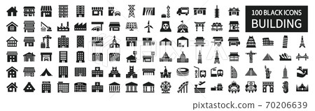 Architectural icon set around the world 70206639