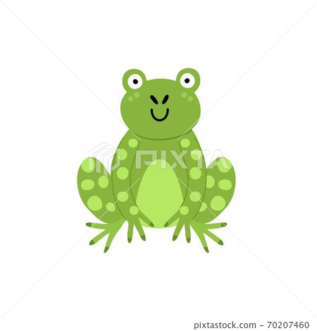Cute frog print for kids. Funny character isolated element in childish style Cute frog print for kids. Funny character isolated element in childish style 70207460