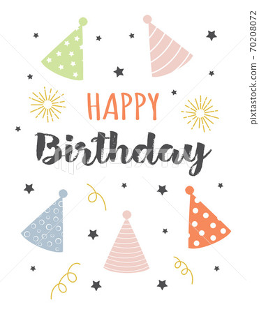 birthday card with party hats isolated on white birthday card with party hats isolated on white 70208072