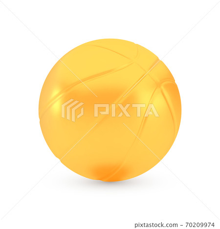 Golden basketball award concept, shiny realistic metallic ball 70209974