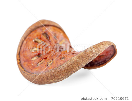 dried quince slices an isolated on white background 70210671
