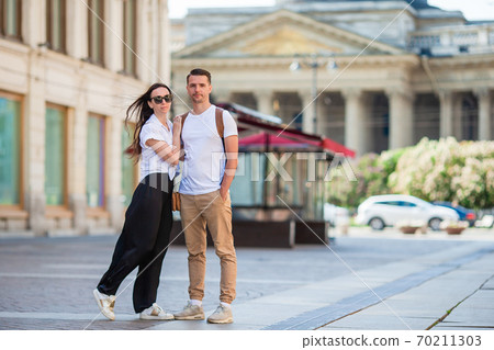 Coulpe at the summer day in Saint Petersburg 70211303