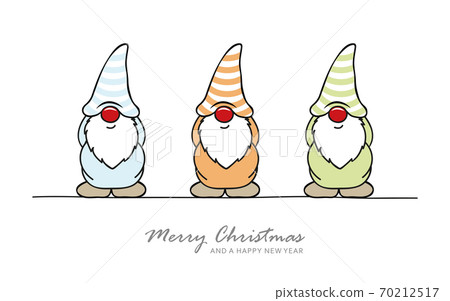 christmas greeting card with cute christmas dwarf 70212517