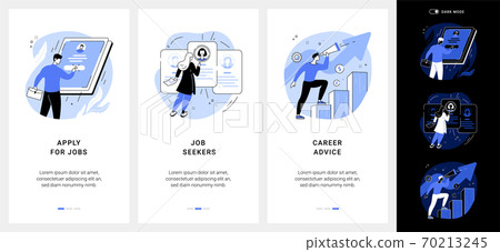 HR service mobile app UI kit. 70213245