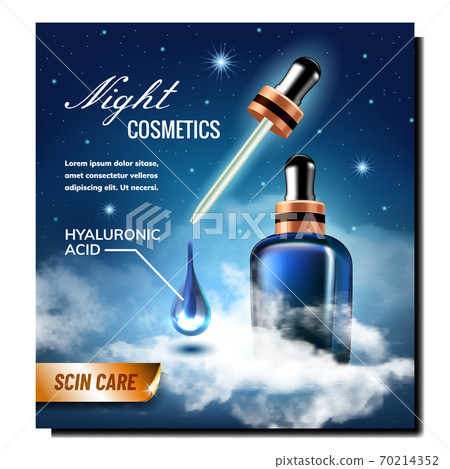 Night Cosmetics Creative Promotional Poster Vector Night Cosmetics Creative Promotional Poster Vector 70214352