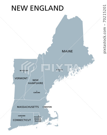 New England Region Of The United States Of Stock Illustration