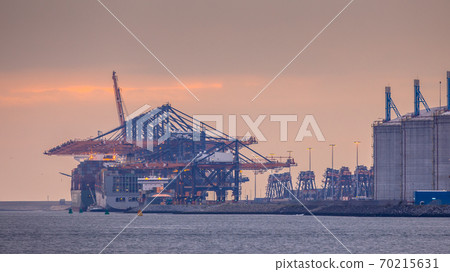 Rotterdam europoort cranes landscape Rotterdam europoort cranes landscape 70215631