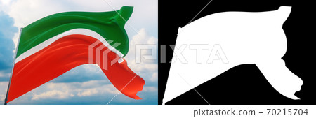 Flag of Tatarstan. High resolution close-up 3D illustration. Flags of the federal subjects of Russia. Set of flag and alpha matte image. Very high quality mask. Flag of Tatarstan. High resolution close-up 3D illustration. Flags of the federal subjects of Russia. Set of flag and alpha matte image. Very high quality mask. 70215704