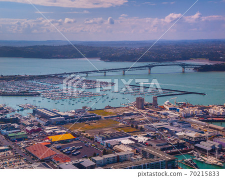 Auckland industrial harbour aerial view 70215833
