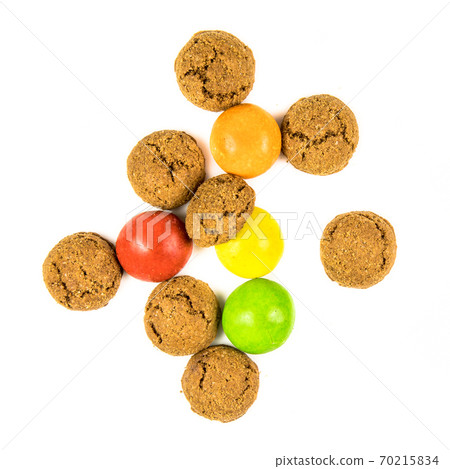 Bunch of pepernoten cookies and sweets 70215834