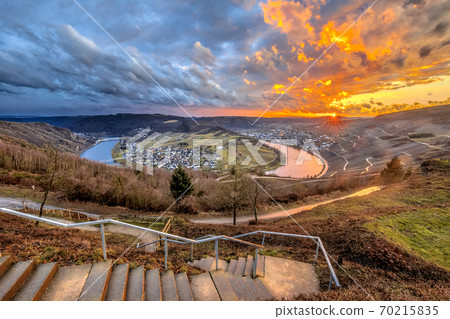 Spectacular sunset over Mosel 70215835