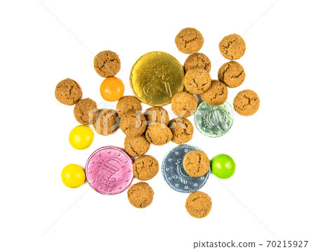 Bunch of pepernoten cookies and sweets 70215927