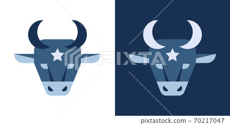 Ox or bull head flat icon, symbol of 2021 Ox or bull head flat icon, symbol of 2021 70217047