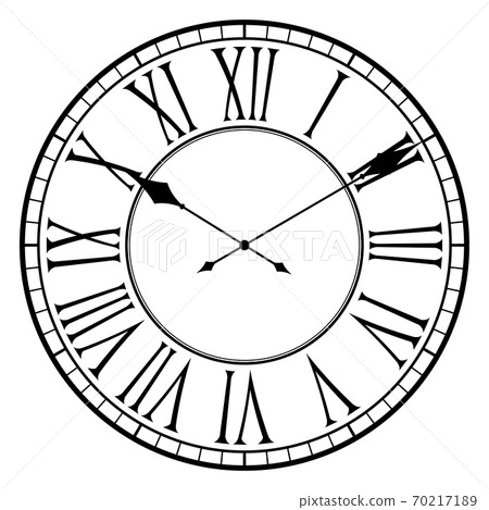 Antique clock silhouette_illustration Antique clock silhouette_illustration 70217189