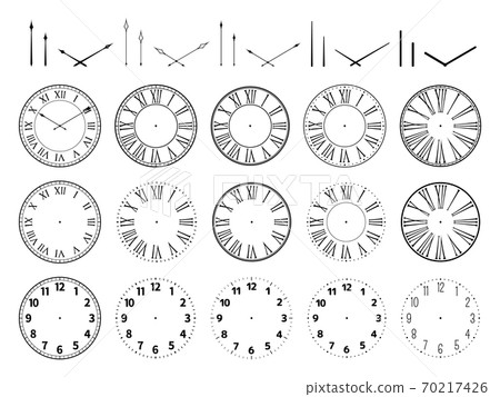Clock dial and hand silhouette... - Stock Illustration [70217426] - PIXTA