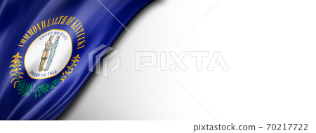 Kentucky flag on white wall banner, USA 70217722