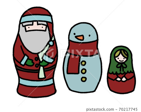 聖誕老人,雪人和女孩作為娃的手繪插圖(黑色線條畫) 聖誕老人,雪人和女孩作為娃的手繪插圖(黑色線條畫) 70217745