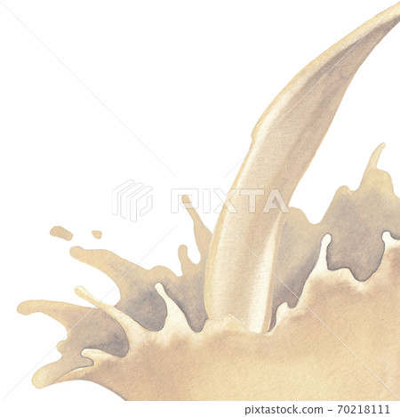 Watercolor splash of milk isolated on the white background 70218111