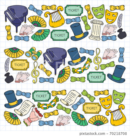 Perfomance, theatre with little children. Kindergarten kids in fairy tale scenes. Young actors perfoming Red Riding Hood and Shakespeare Hamlet. Robin hood costume. 70218708