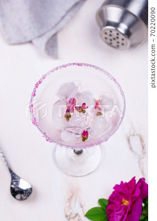 Pink cocktail Margarita with rose syrup 70220090