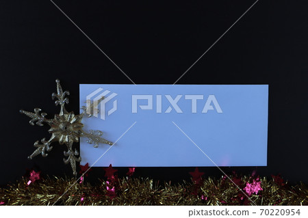 christmas decoration and on black background with empty copy space for your text, new year and christmas postcard or invitation christmas decoration and on black background with empty copy space for your text, new year and christmas postcard or invitation 70220954