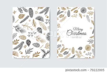 Merry Christmas background with christmas element. Vector illustration 70222005