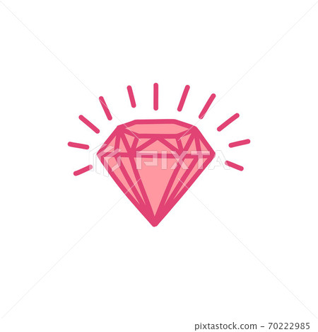 diamond doodle icon, vector color cute diamond doodle icon, vector color cute 70222985
