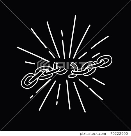 broken chain doodle icon, vector color broken chain doodle icon, vector color 70222990