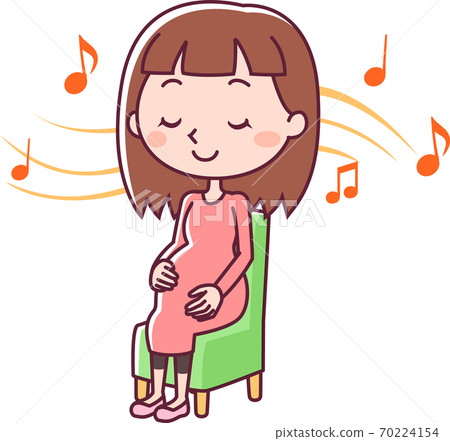 Pregnant woman listening to music 70224154