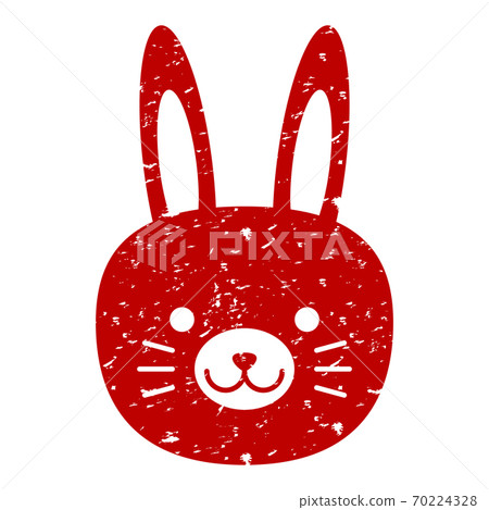 Stamp stamp rabbit rabbit rabbit animal face zodiac icon grunge red 70224328