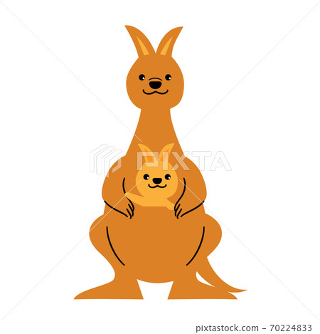 Kangaroo parent and child positive illustration material Kangaroo parent and child positive illustration material 70224833
