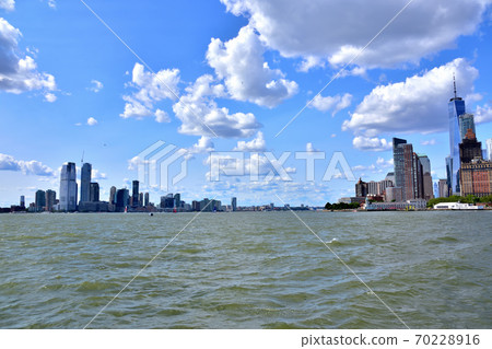New York Manhattan landscape seen from the sea New York Manhattan landscape seen from the sea 70228916